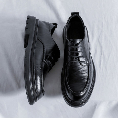 Men's Leather Business Formal Shoes - Pure Black