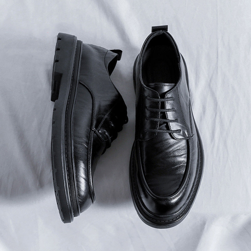 Men's Leather Business Formal Shoes - Pure Black