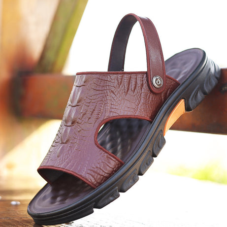 Men's Leather Casual Breathable Sandals