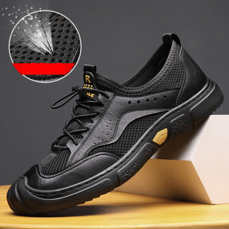 Men's Leather Hollow Soft Sole Casual Sandals