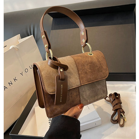 Women's Retro Contrasting Classic Handbag