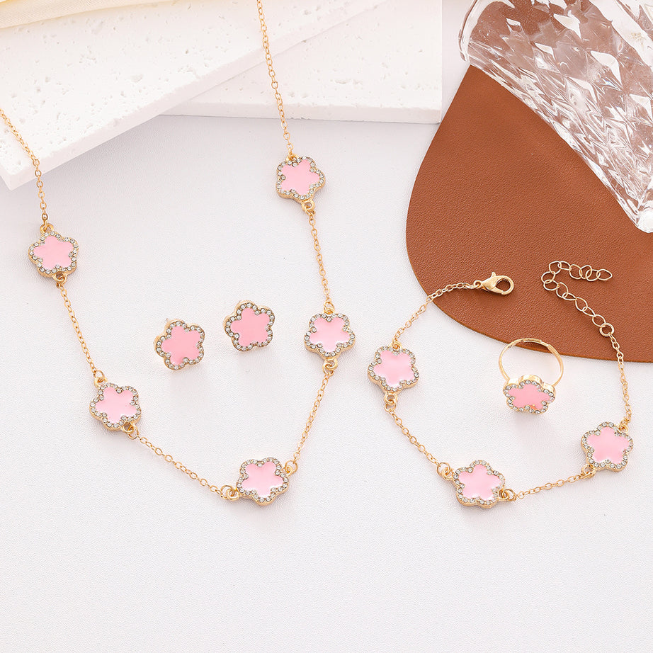 Women's Drop Lucky Flower Jewelry Set