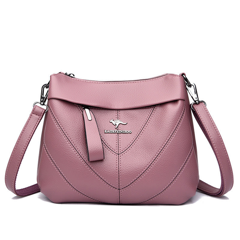 Women's Leather Multi Compartment Shoulder Bag