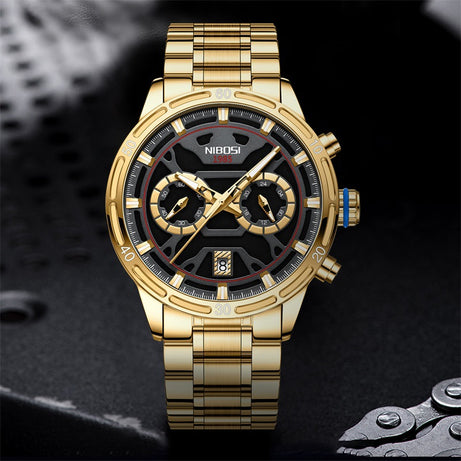 Men's Butterfly Double Snap Buckle   Watch