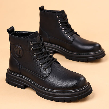 Men's Leather High-Top Fashionable Trendy Shoes