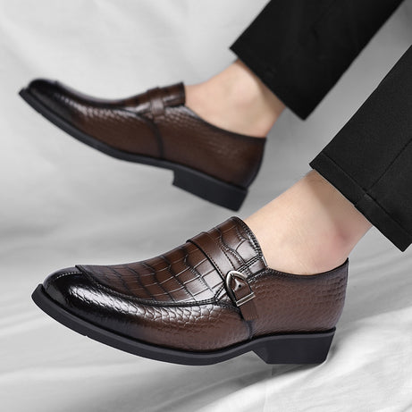 Men's Leather Foot Buckle Casual Shoes
