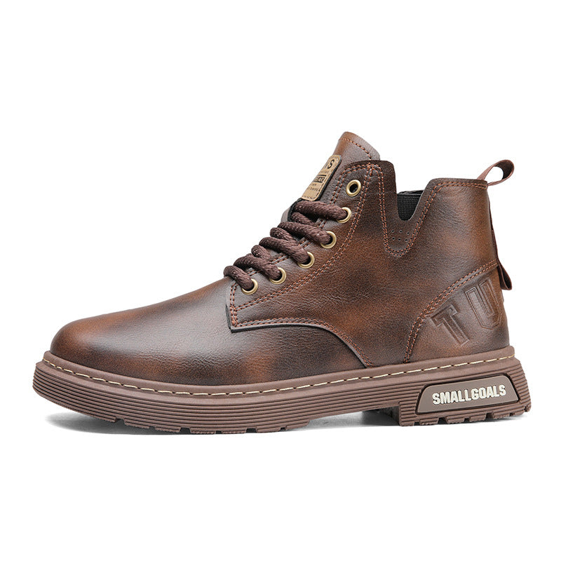 Men's Leather High-top Martin Boots Shoes