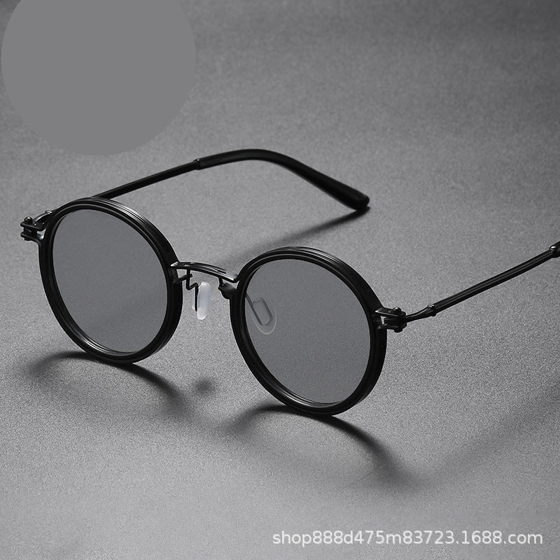 Men's Round Frame Retro Trendy Sunglasses