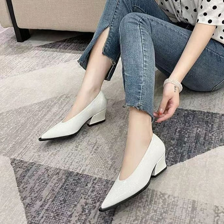 Women's Fashion Solid Office Heels Shoes