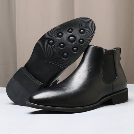 Men's Leather Pointed Chelsea Boots