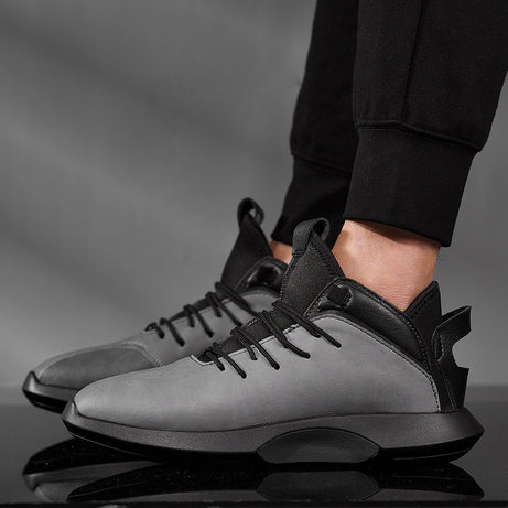 Men's Leather High-Top Casual Shoes (In Stock)