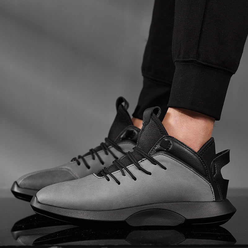 Men's Leather High-Top Casual Shoes (In Stock)