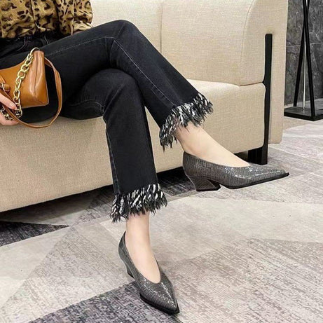 Women's Fashion Solid Office Heels Shoes