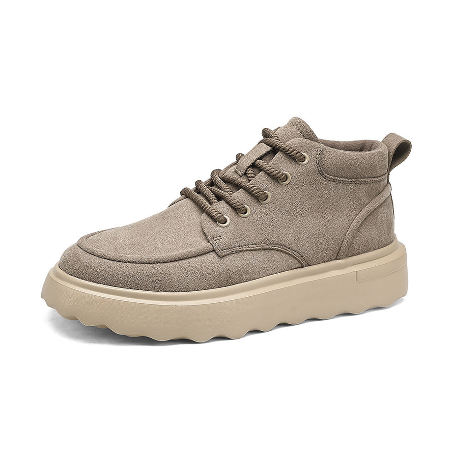 Men's Leather Fashion Trend High-top Casual Shoes