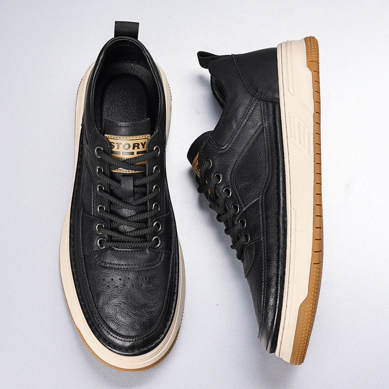 Men's Leather Low-Top British Style Casual Shoes