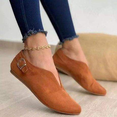 Women's Casual Solid Color Suede Pointed Shoes