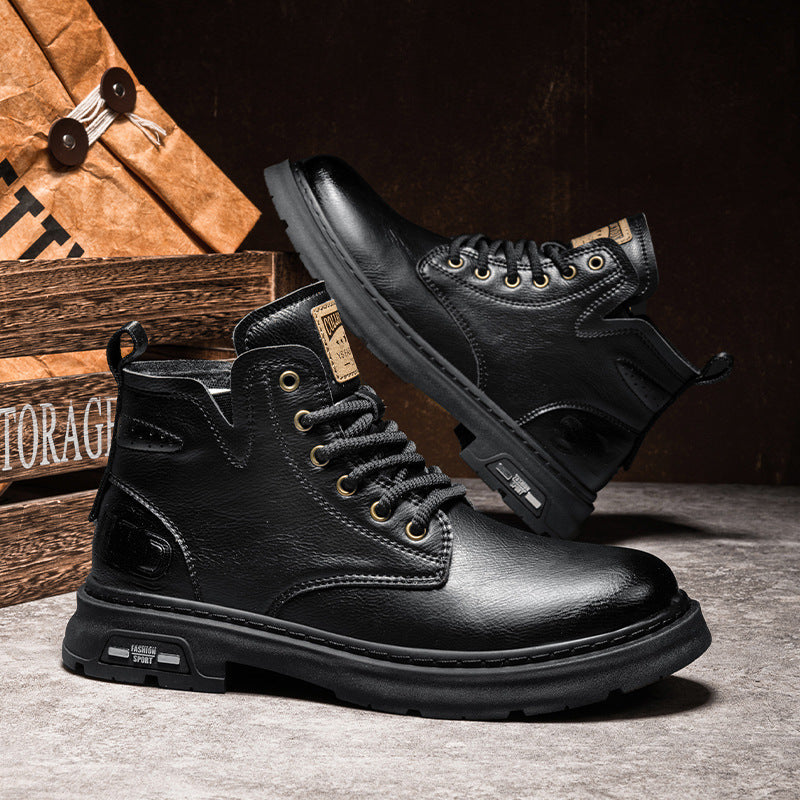 Men's Genuine Leather British Style Martin Boots