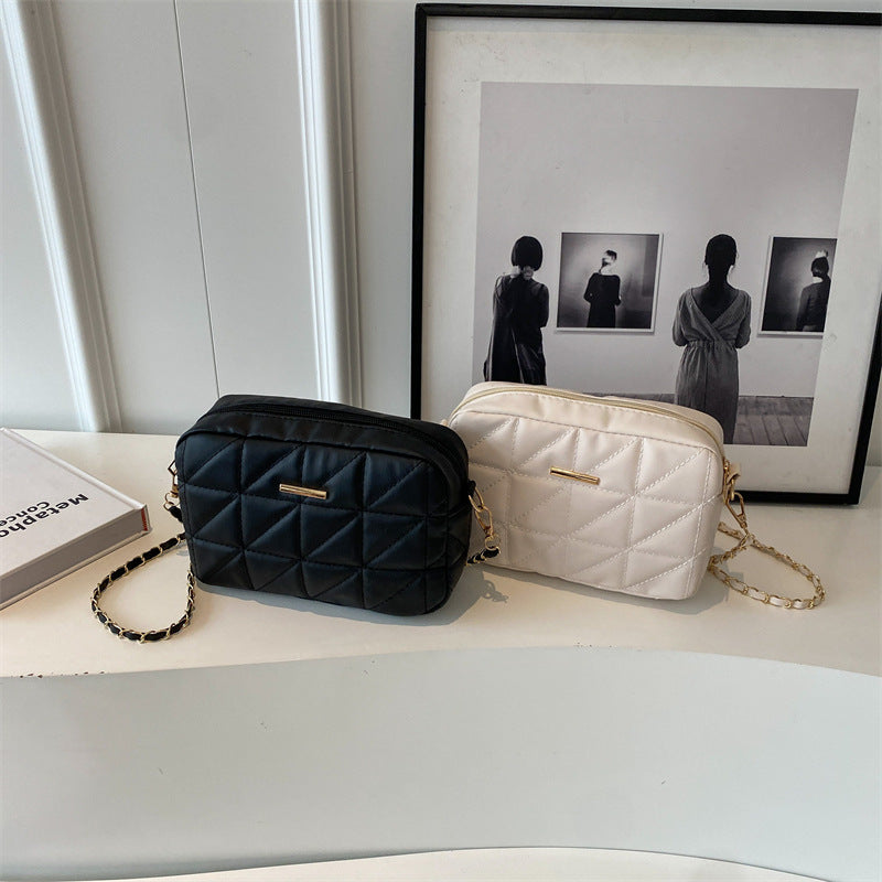 Women's Leather Rhombus Casual Bag