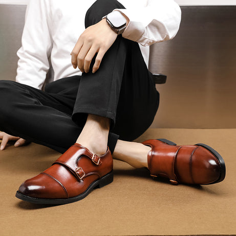 Men's Large-size Retro Business Leather Shoes