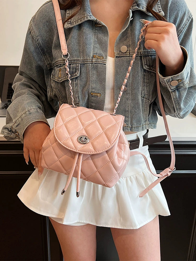 Women's Rhombus Trendy Leather Bag