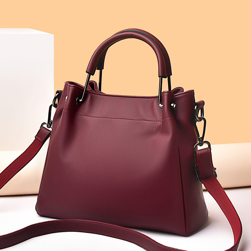 Women's Soft Leather Trendy Shoulder Bucket Bag
