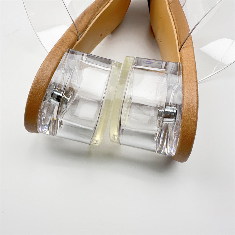 Women's Transparent Thick Heel Sandals