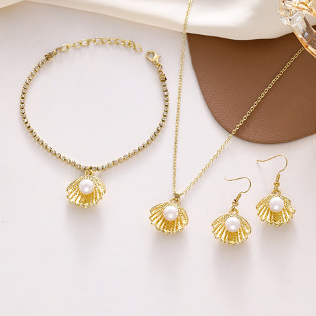 Women's Simple Bracelet Earring Jewelry Set