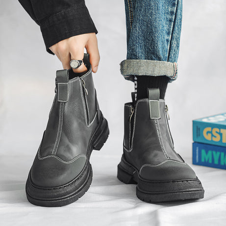 Men's Leather Chelsea Boots High-Top Fashion Boots
