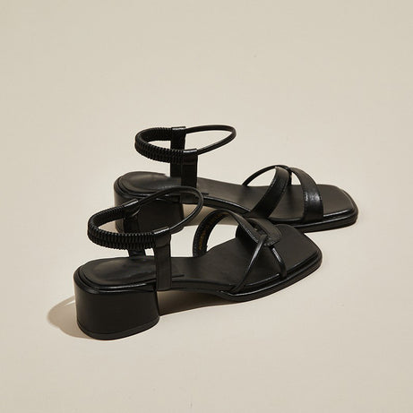 Women's Coarse Heel Retro Niche Sandals