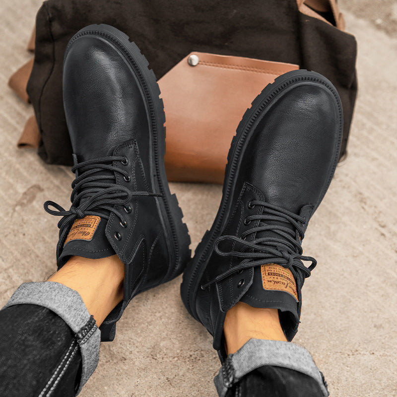 Men's Low-Top Casual Leather Martin Boots