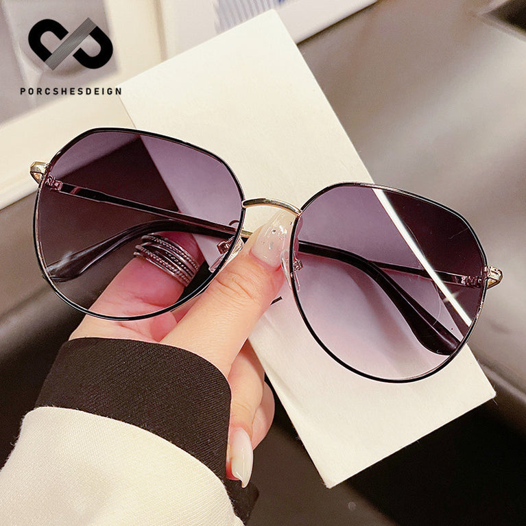 Women's Retro Metal Big Frame Anti-ultraviolet Sunglasses