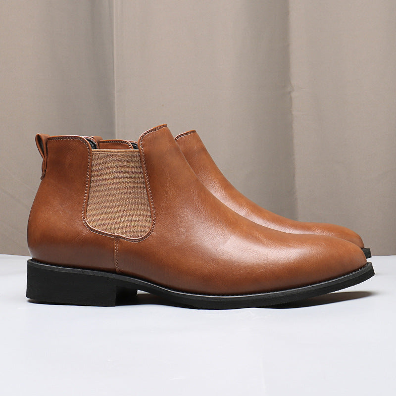 Men's Leather Pointed Chelsea Boots