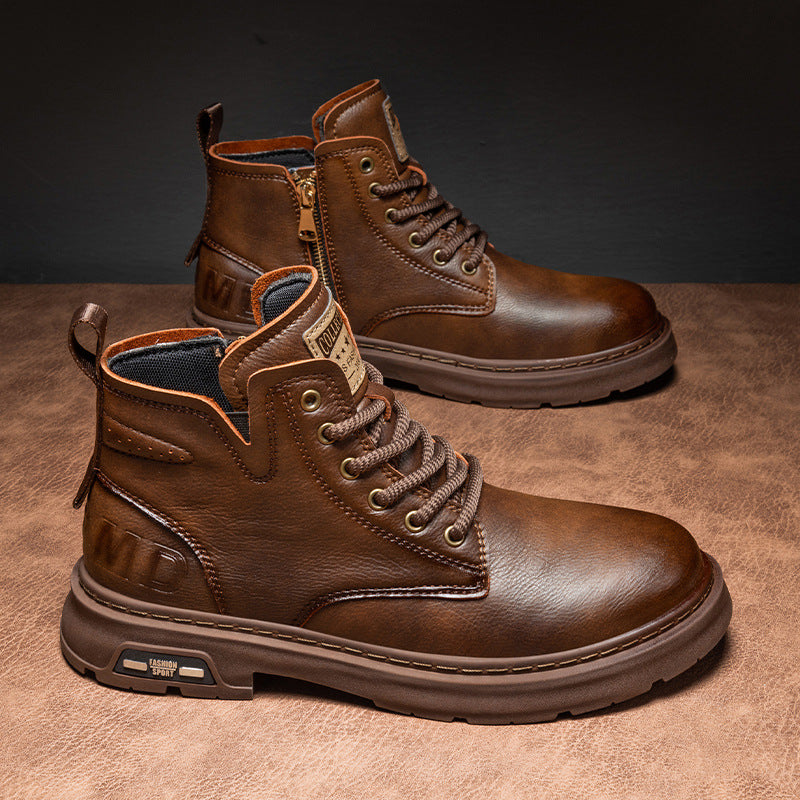 Men's Genuine Leather British Style Martin Boots