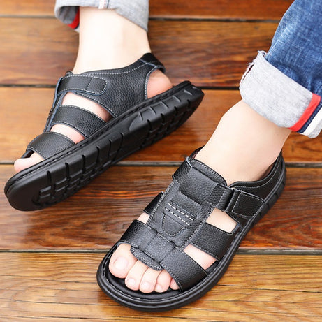 Men's Leather Lightweight Casual Sandals