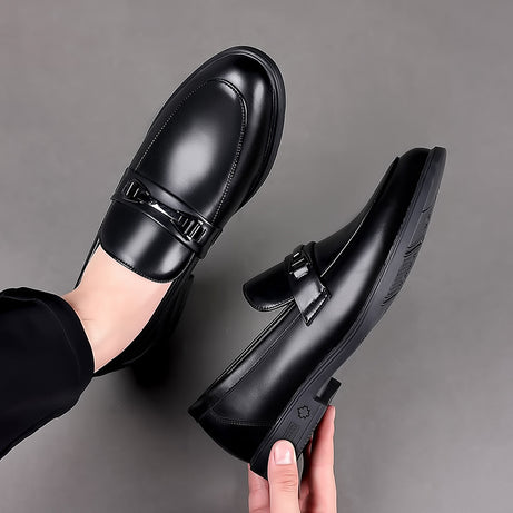 Men's Pointed Leather British Style Gentleman Shoes