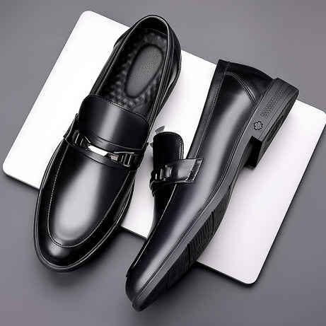 Men's Pointed Leather British Style Gentleman Shoes