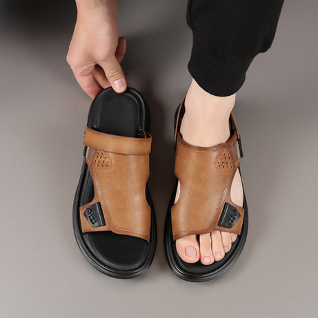 Men's Beach Shoes Genuine Leather Sandals