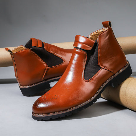 Men's High-top Foot-fitting Carved Short Boots