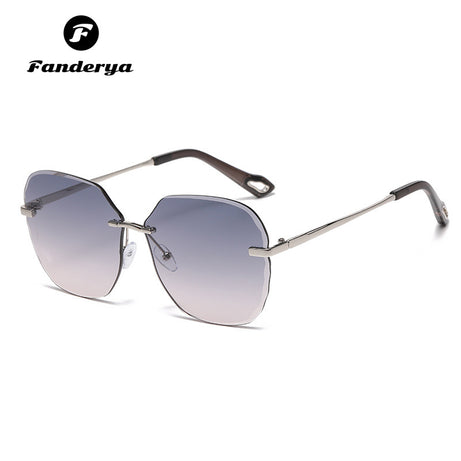 Men's Trimmed Retro Frameless Metal Sunglasses
