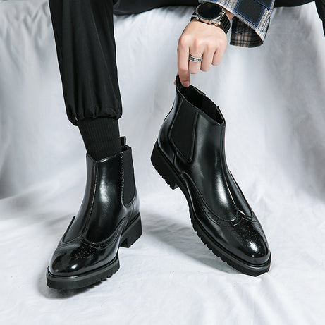 Men's Fashion Polished High-Top Chelsea Boots
