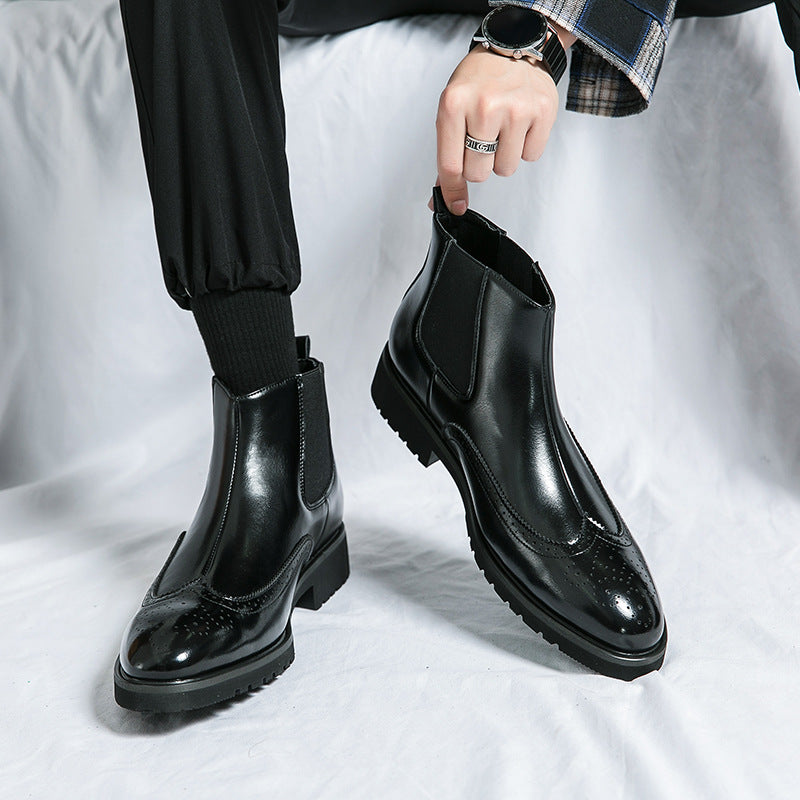 Men's Fashion Polished High-Top Chelsea Boots