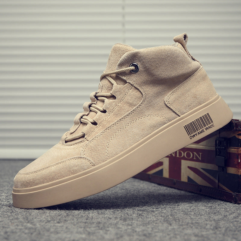 Men's Leather High-Top Casual Shoes