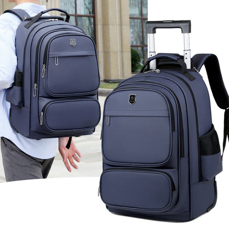 Men's Multi-Layer Travel Trolley Backpack