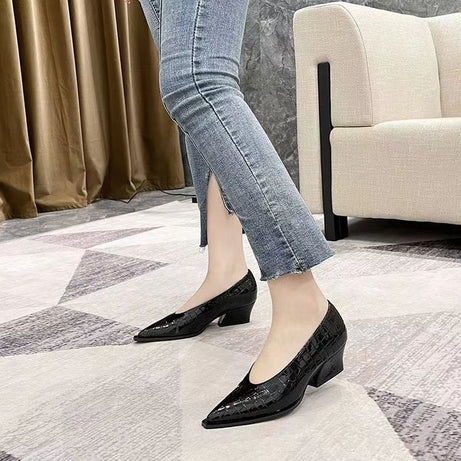 Women's Fashion Solid Office Heels Shoes
