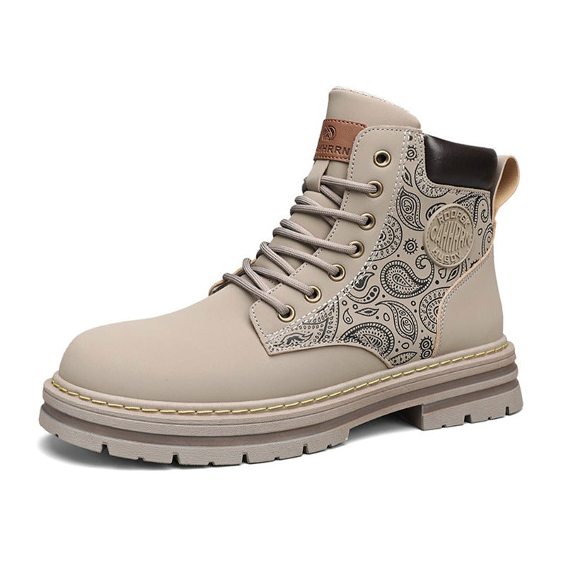 Men's Three-color High-top Martin Boots