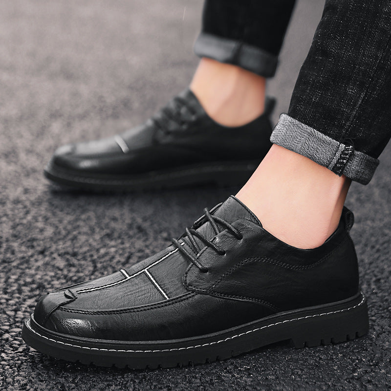 Men's Leather British Style Trend Casual Shoes