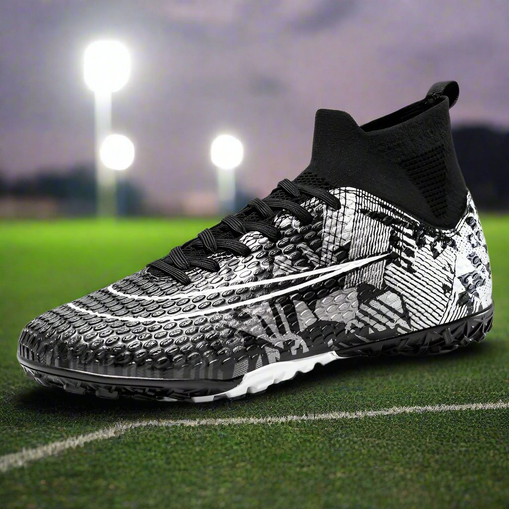 Men's High-Top Gamon Leather Football Turf Sports Shoes