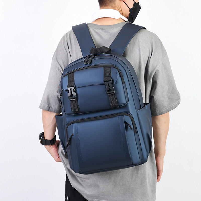 Men's Large Capacity Buckle Trendy Backpack