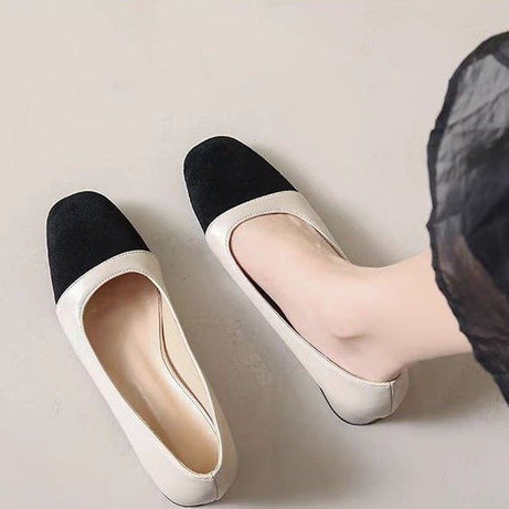 Women's Low Heel Mixed Color Office Shoes