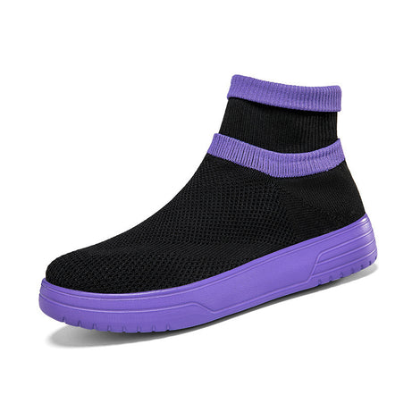 Men's Breathable Mesh High-Top Thick-Soled Shoes